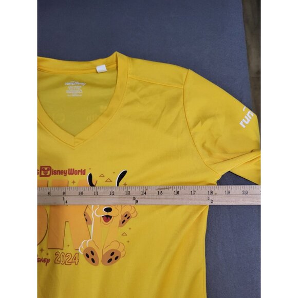 RunDisney Walt Disney World Marathon Weekend 2024 5k Shirt Yellow Pluto Medium - Picture 6 of 7